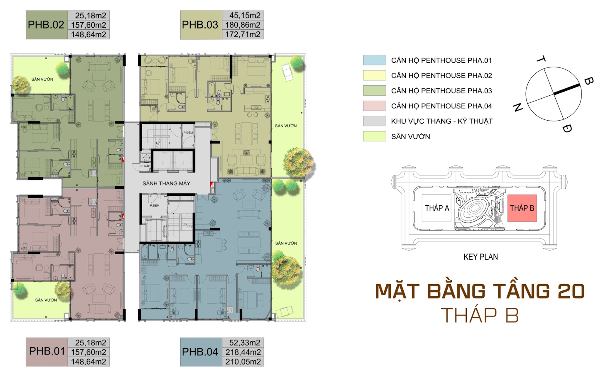 Mặt bằng tầng 20 tháp B Luxury Tower